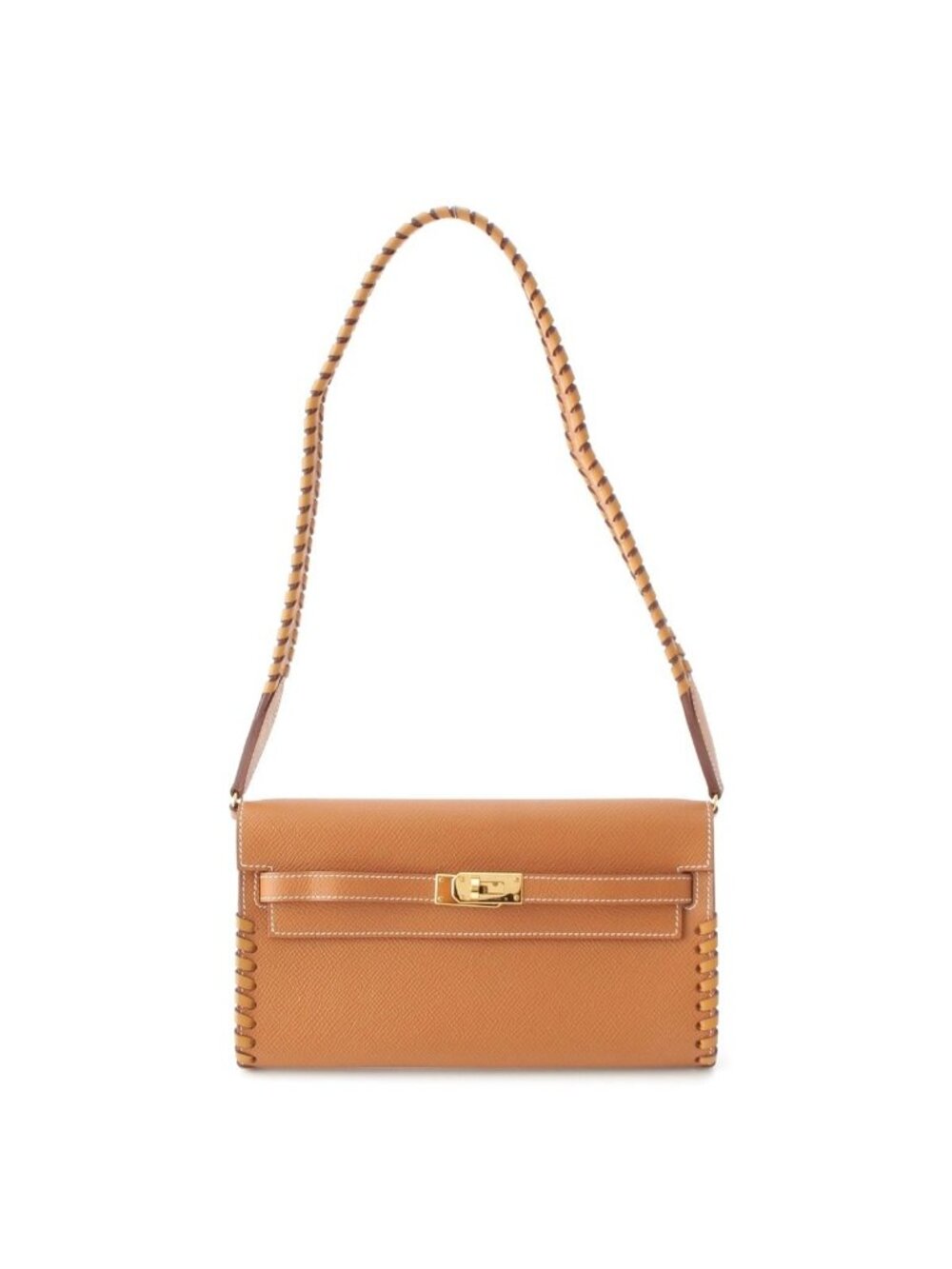 Hermes Kelly Wallet Long to Go Epsom Swift Tresage Gold Sesame